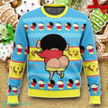 Naughty Shinnosuke Crayon Shin Chan Ugly Christmas Sweater Luxurious Gift For Loved Ones