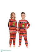NBA Grinch Atlanta Hawks Custom Name Christmas Knitting Pattern Matching Family Pajamas Set
