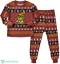 NBA Grinch Cleveland Cavaliers Custom Name Christmas Knitting Pattern Matching Family Pajamas Set