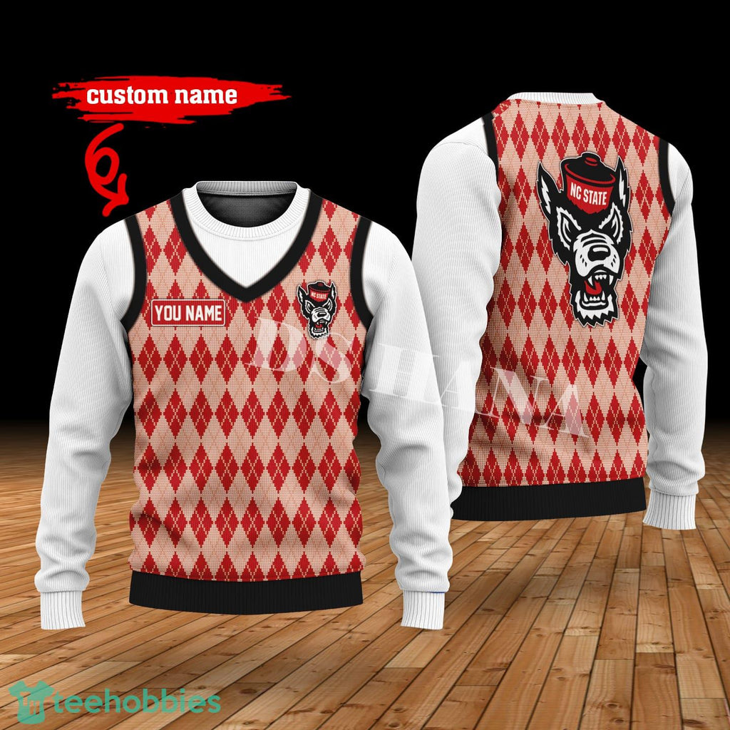 NC State Wolfpack Custom Name New Style Sweater Ghile Style 3D Print Christmas Sweater