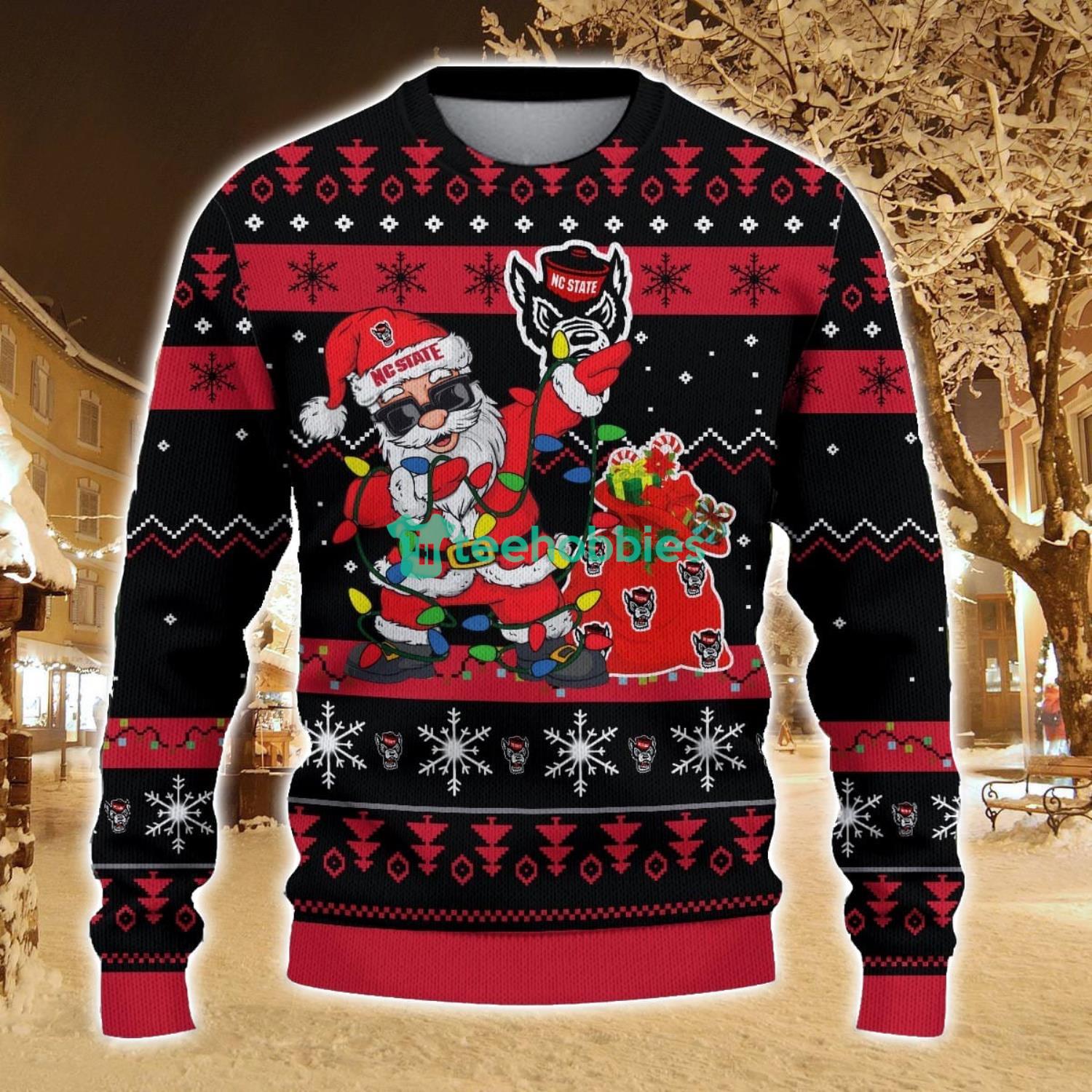NC State Wolfpack Santa Claus Ugly Christmas Sweater All Printed Sweater For Fans Gift Ideas