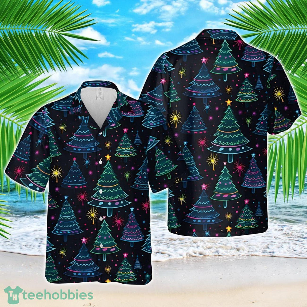 Neon Christmas Trees Festive Christmas Delight Hawaiian Shirt