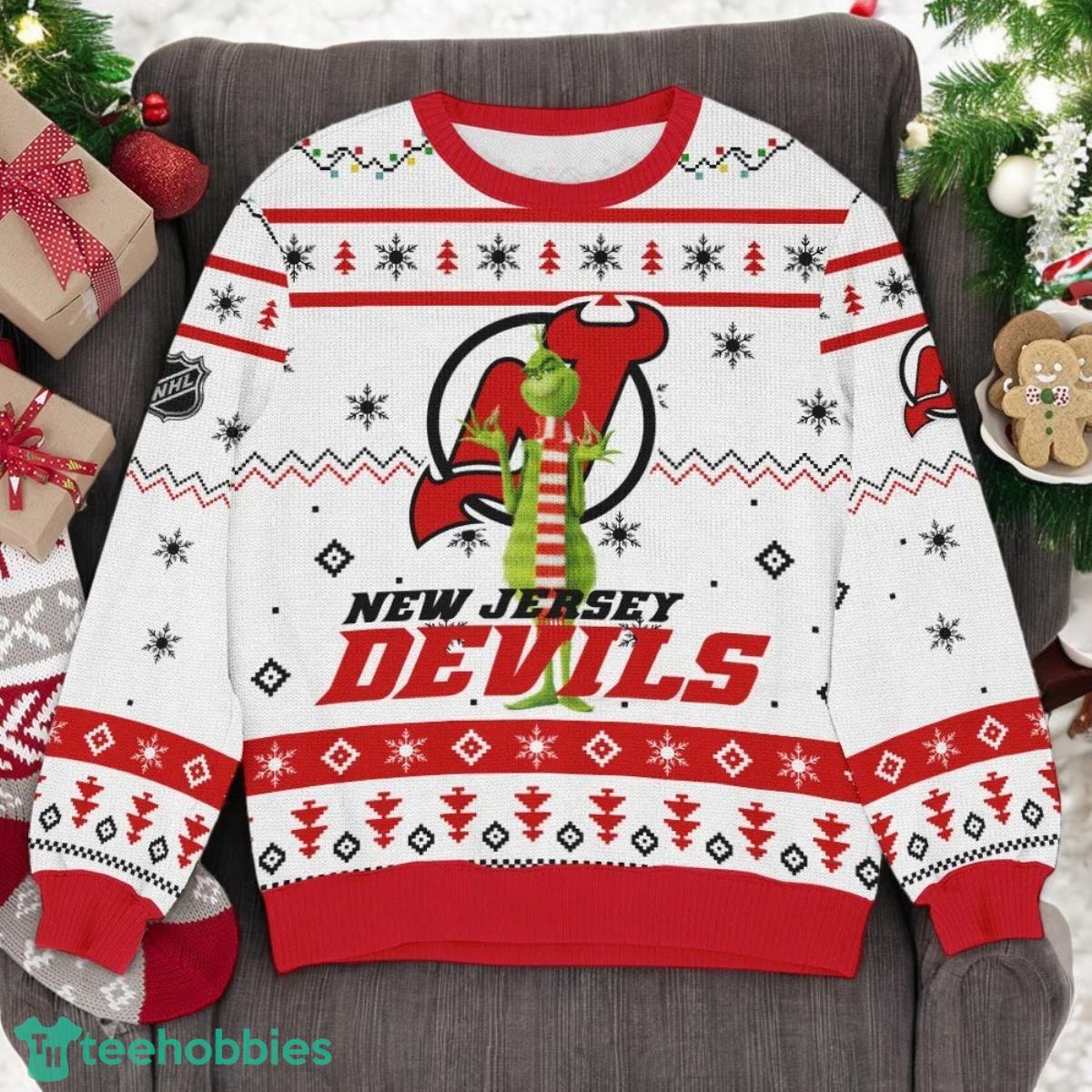 New Jersey Devils NHL Grinch Ugly Christmas Sweater Team Holiday Christmas Gift