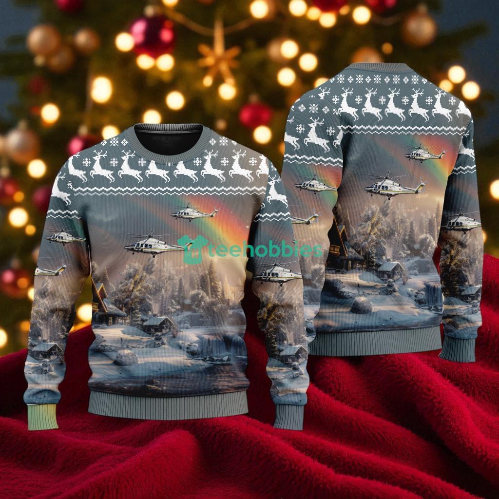 New Jersey State Police Agusta-Westland Aw- American Airlines Christmas House Under The Rainbow Ugly Sweater For You