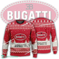 New Logo Bugatti Car Racing Gather Knitted Christmas 3D Sweater Gift Holidays