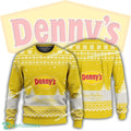 New Logo Denny’s Gingerbread Ugly Christmas 3D Sweater For Men Women