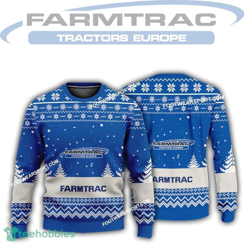 New Logo Farmtrac Tractor Icy Knitted Christmas Sweater Gift Holidays