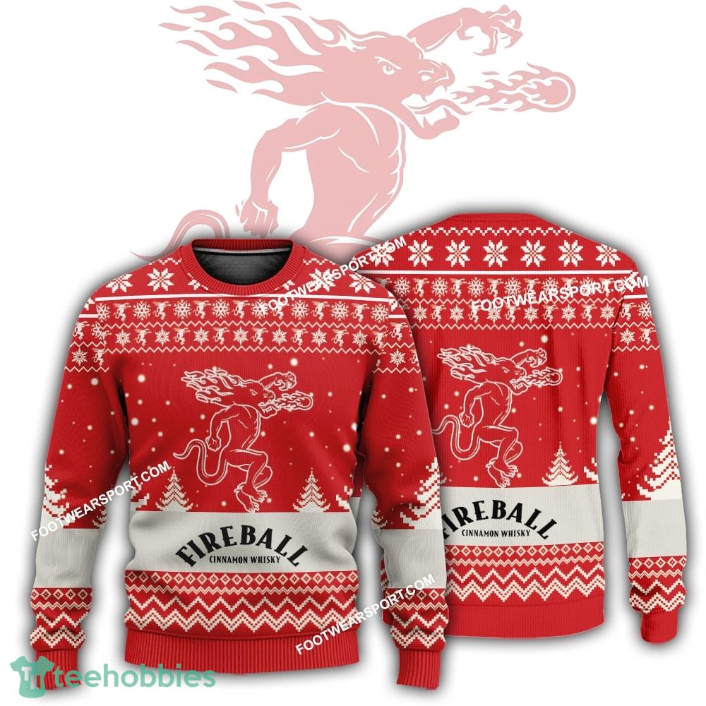 New Logo Fireball Cinnamon Whisky Snowstorm Ugly Christmas Sweater For Men Women