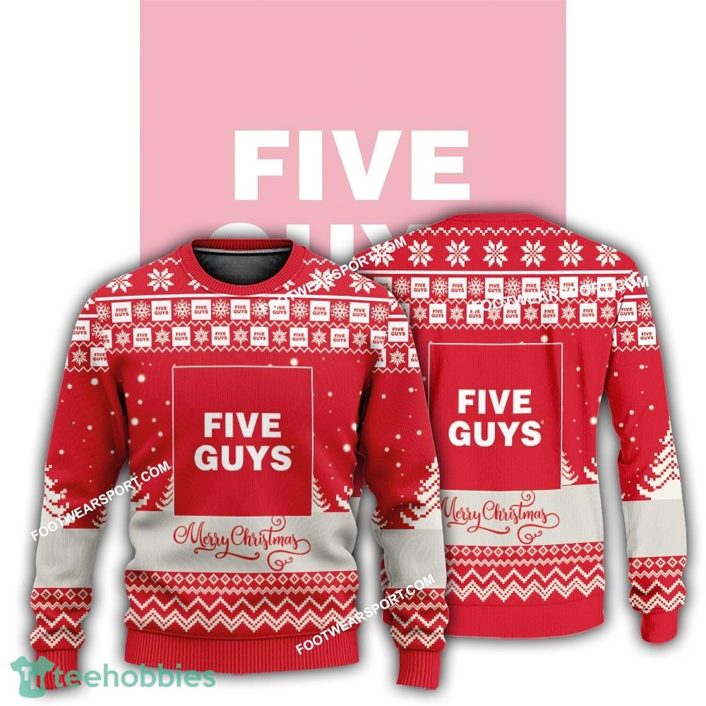 New Logo Five Guys Snowdrift Knitted Christmas 3D Sweater Gift For Adult