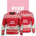 New Logo Five Guys Snowdrift Knitted Christmas 3D Sweater Gift For Adult