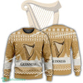 New Logo Guinness Beer Toboggan Ugly Christmas 3D Sweater For Men Women