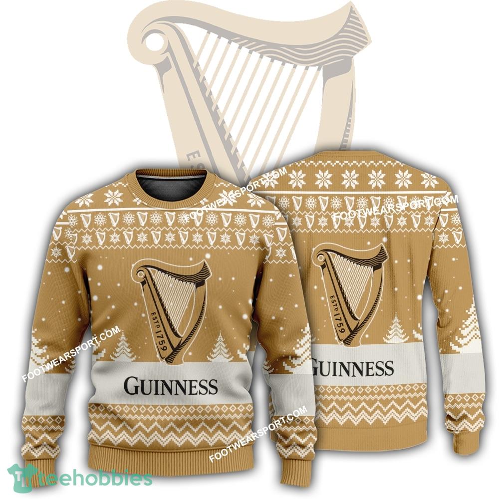 New Logo Guinness Beer Toboggan Ugly Christmas 3D Sweater For Men Women