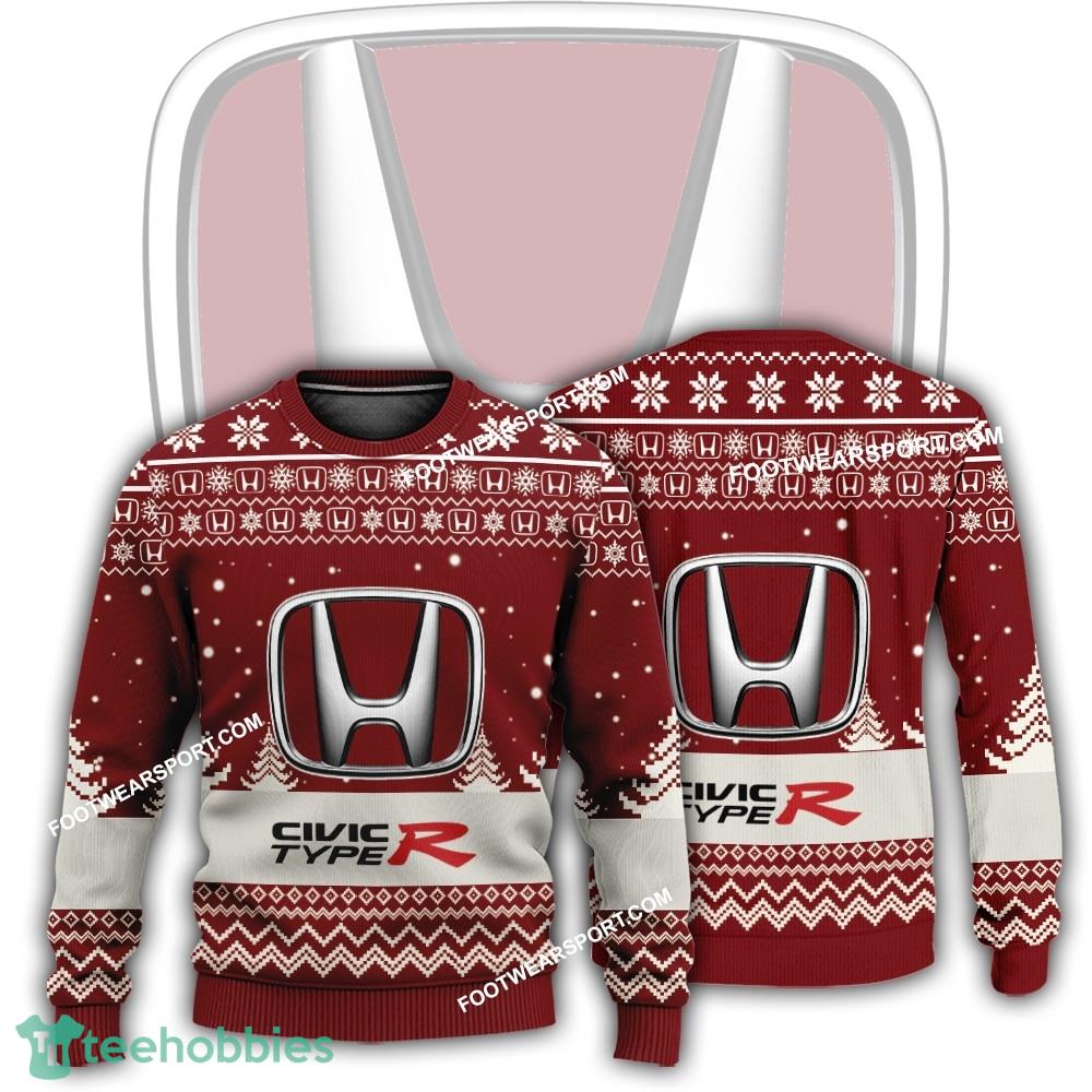 New Logo Honda Civic Type R Car Racing Shepherds Ugly Xmas Sweater AOP For Men Women