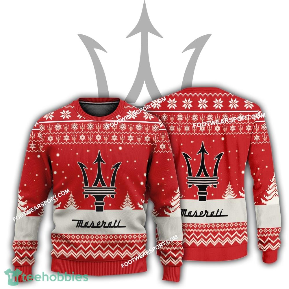 New Logo Maserati Car Racing Tradition Ugly Christmas Sweater AOP Gift For Adult