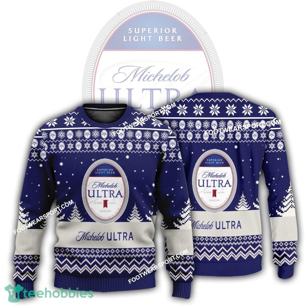 New Logo Michelob Ultra Beer Woven Ugly Xmas Sweater Gift Holidays