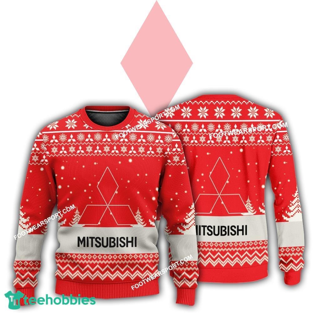 New Logo Mitsubishi Car Racing Cold Knitted Xmas 3D Sweater For Men Women