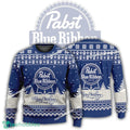 New Logo Pabst Blue Ribbon Merry-Making Ugly Christmas Sweater Gift Holidays