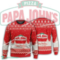 New Logo Papa John’s Pizza Holly Ugly Xmas Sweater AOP For Men Women