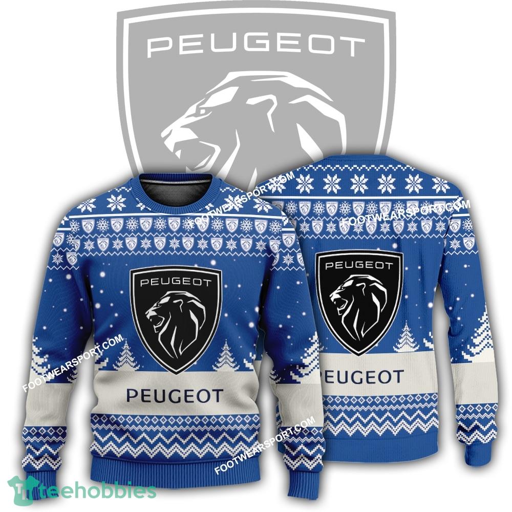 New Logo Peugeot Car Racing Retailer Ugly Christmas Sweater AOP Gift For Adult