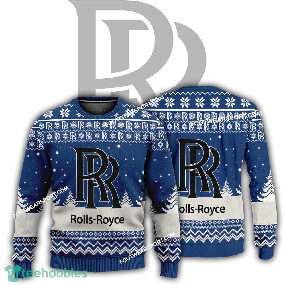 New Logo Rolls Royce Car Racing Gingerbread Ugly Christmas Sweater AOP Gift For Adult