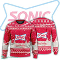 New Logo Sonic Drive In Mulled Ugly Christmas Sweater Gift Holidays