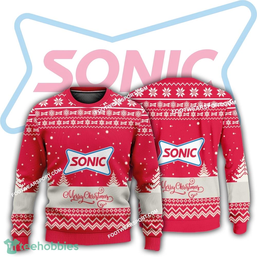 New Logo Sonic Drive In Mulled Ugly Christmas Sweater Gift Holidays