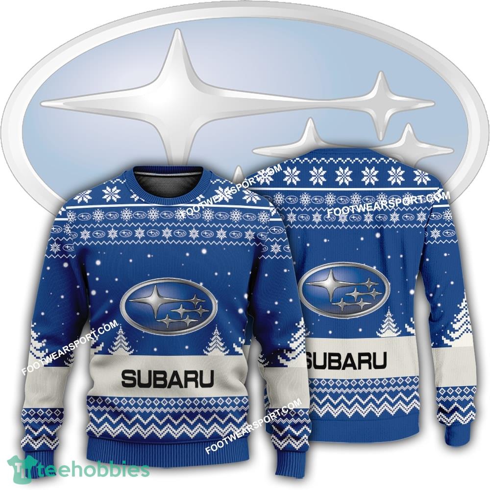 New Logo Subaru Car Racing Frostbite Ugly Xmas Sweater AOP Gift For Adult