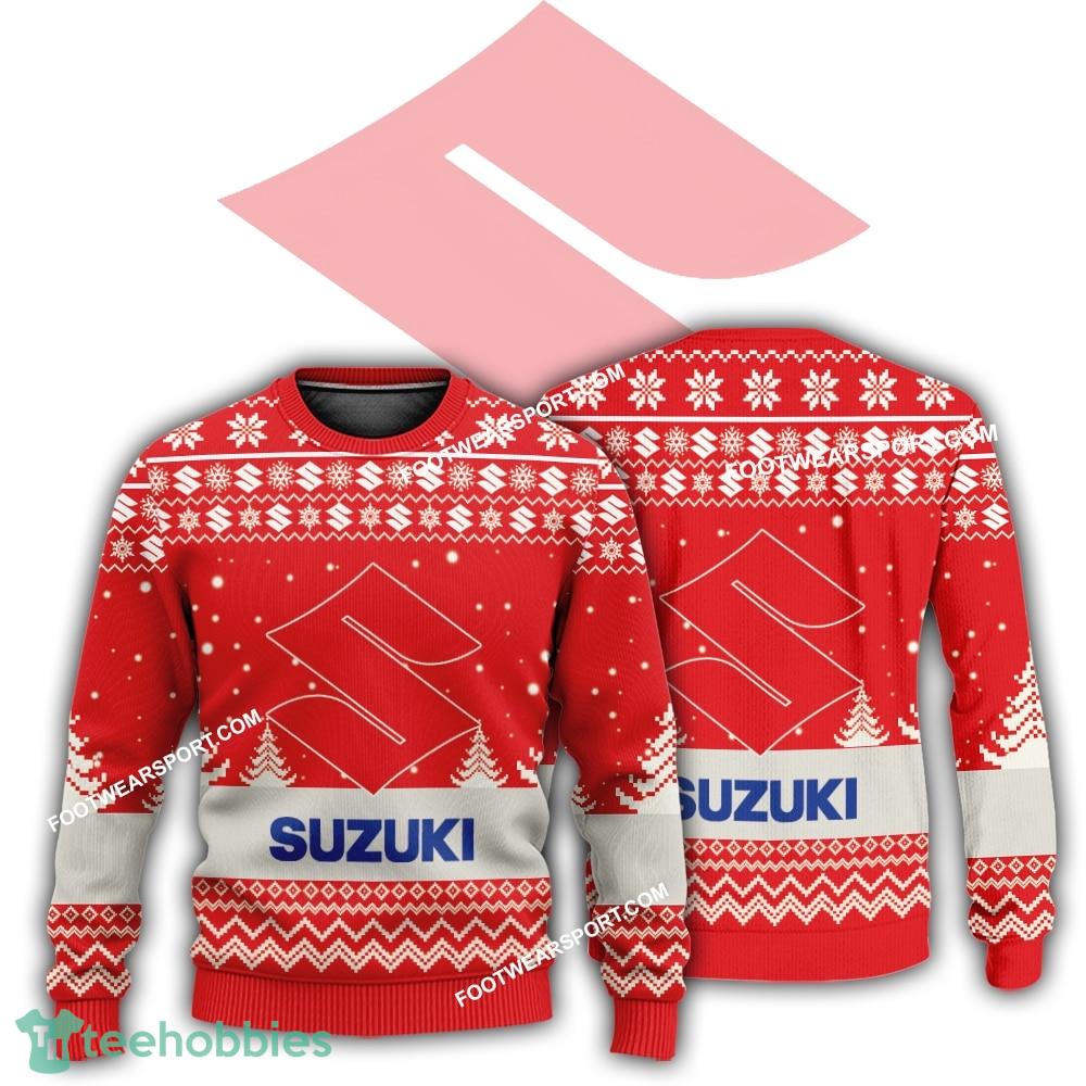 New Logo Suzuki Motorcycle Snowboard Knitted Xmas Sweater Gift Holidays