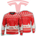 New Logo Tesla Car Racing Winterlude Ugly Christmas Sweater AOP Gift Holidays