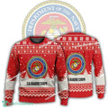 New Logo US Marine Corps Garland Ugly Christmas Sweater For Men Women