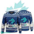 New Logo Westjet Souvenir Stable Ugly Christmas 3D Sweater For Men Women