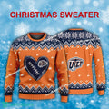 New Style Heart Football UTEP Miners Christmas Sweater AOP Gift For Adult