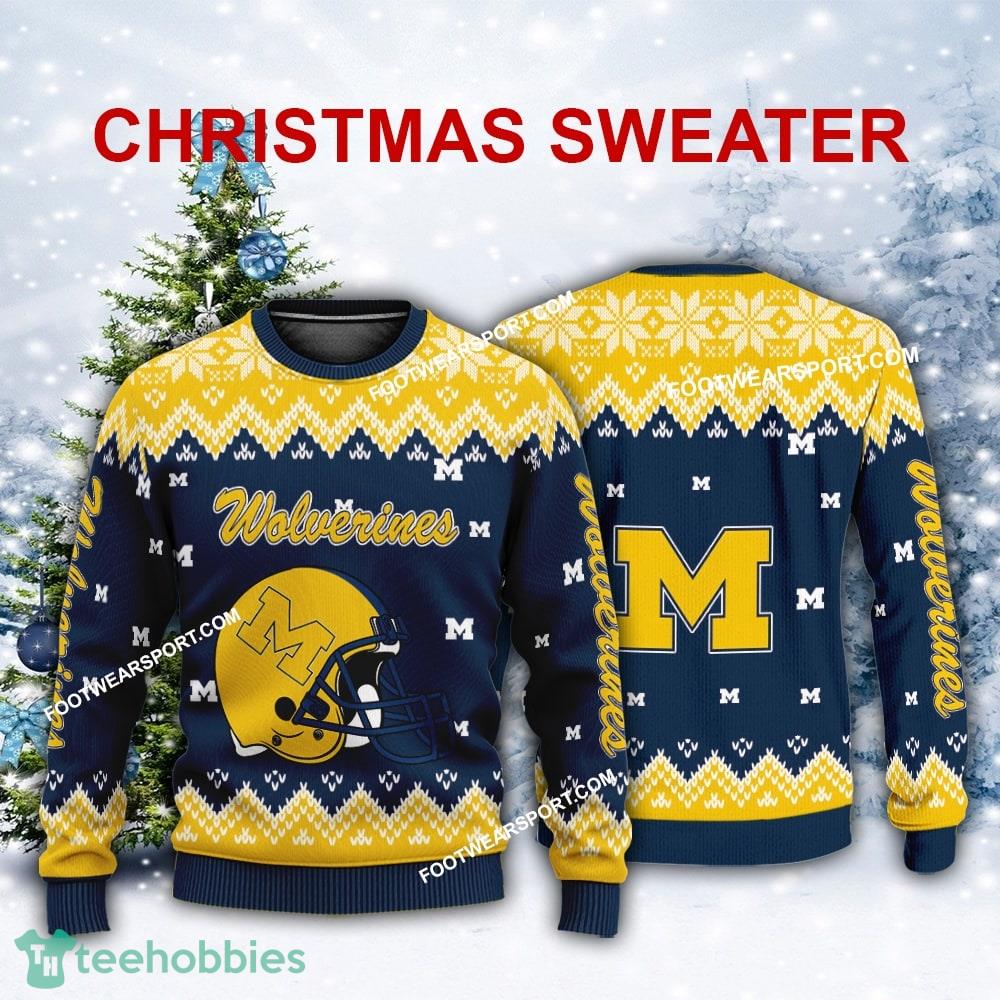 New Style Helmet Michigan Wolverines Christmas 3D Sweater For Men Women