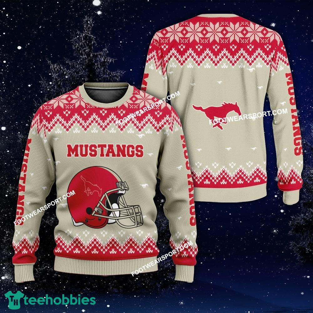 New Style Helmet SMU Mustangs Christmas 3D Sweater Gift For Adult