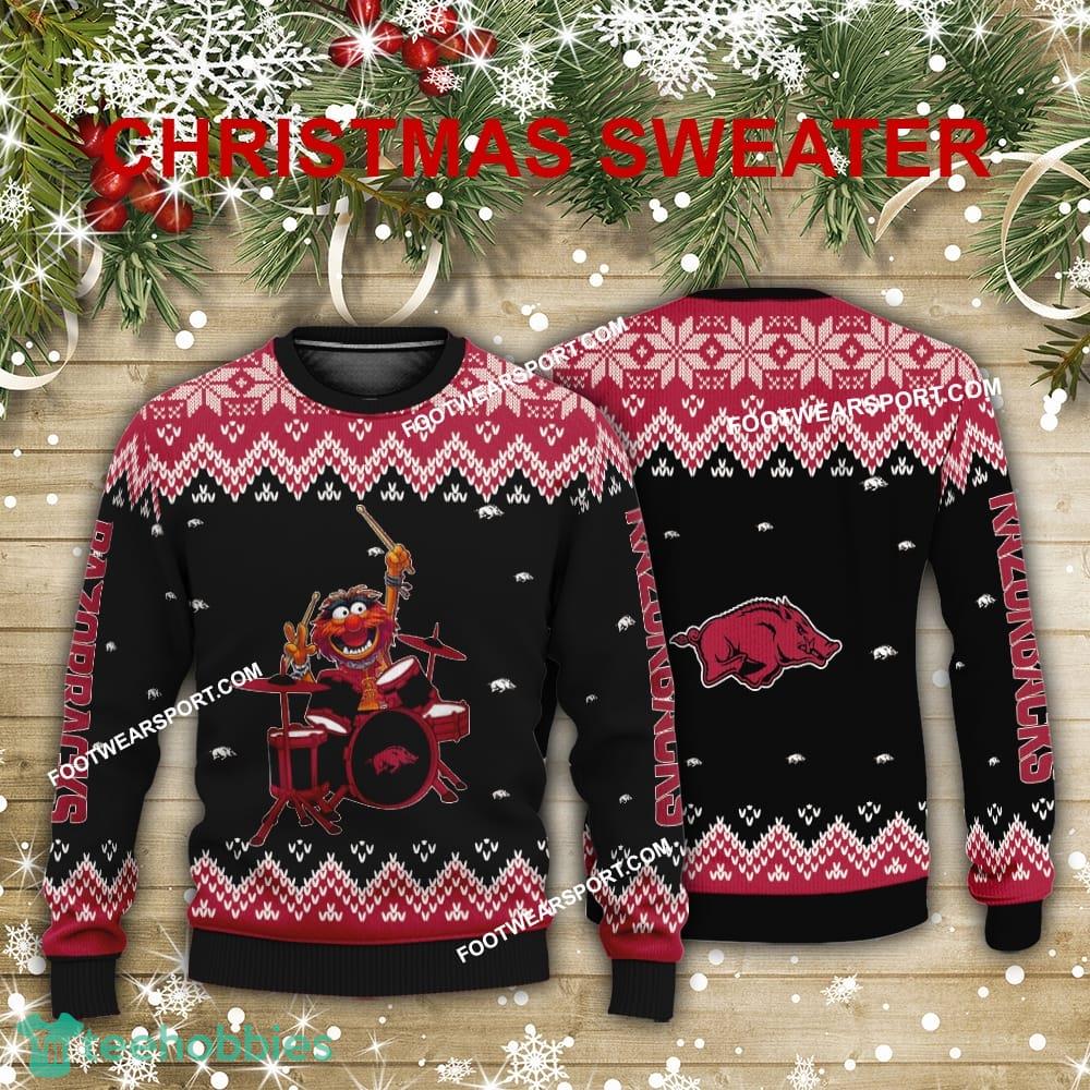 New Style Muppets Play Drums Arkansas Razorbacks Xmas Sweater Gift For Adult
