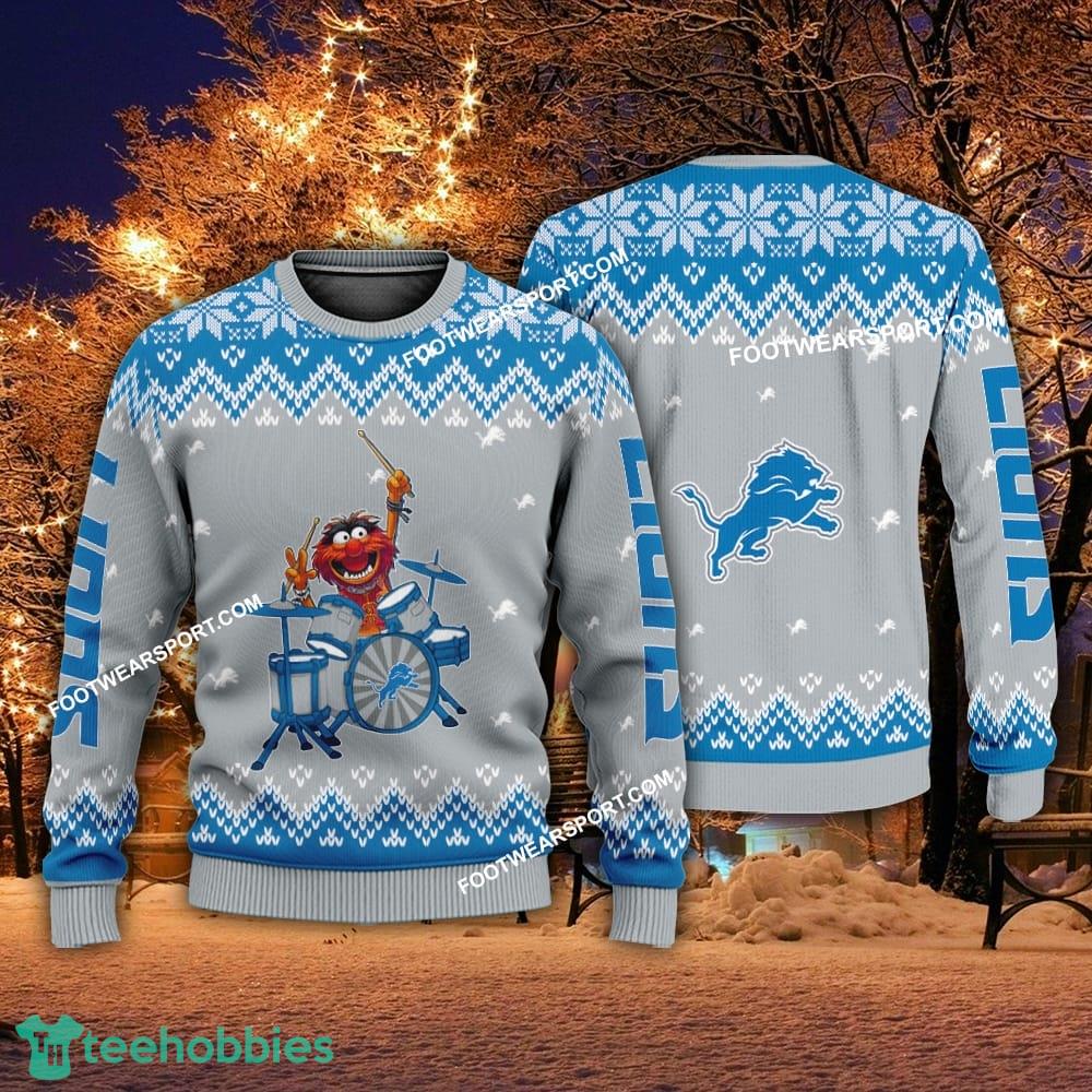 New Style Muppets Play Drums Detroit Lions Christmas Sweater Gift Holidays