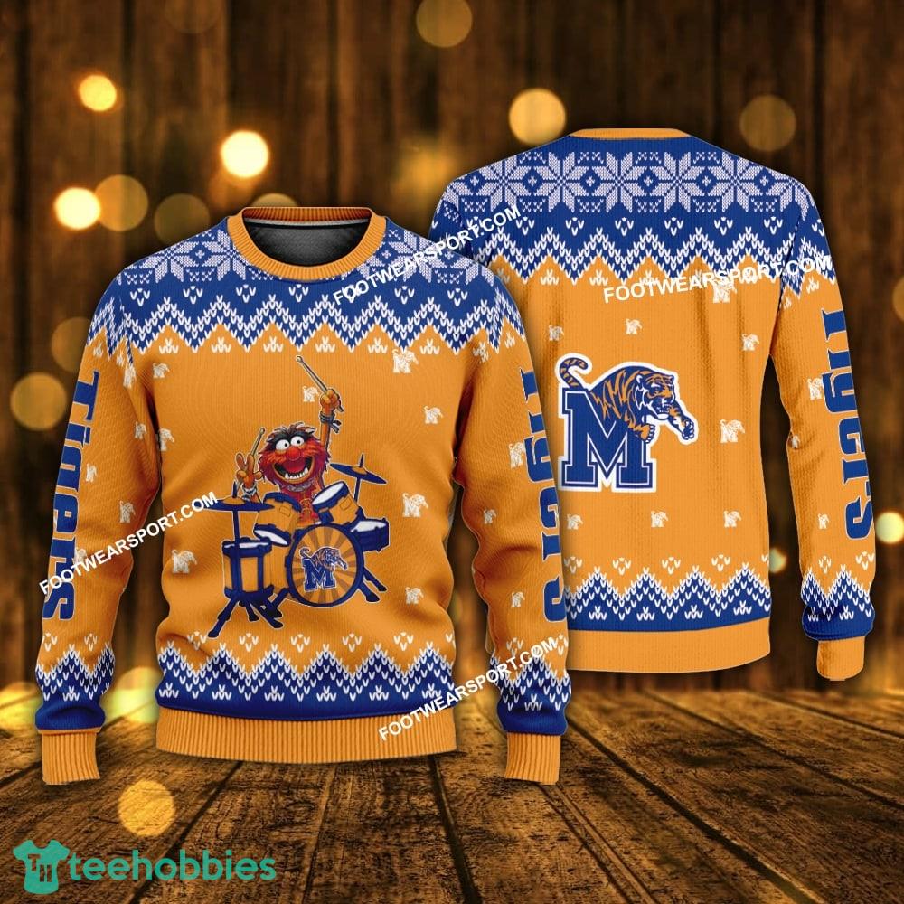 New Style Muppets Play Drums Memphis Tigers Xmas Sweater For Men Women