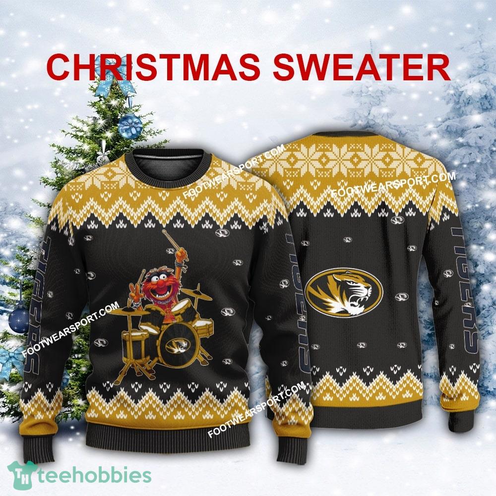 New Style Muppets Play Drums Missouri Tigers Christmas 3D Sweater Gift Holidays