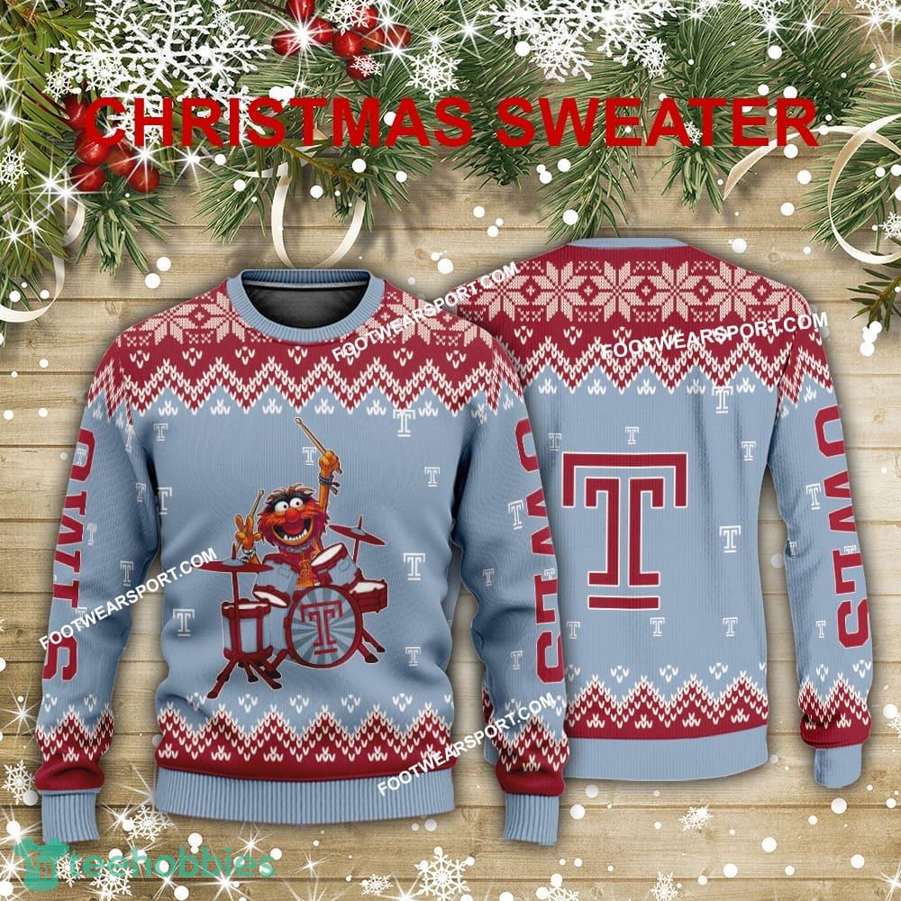 New Style Muppets Play Drums Temple Owls Christmas Sweater Gift Holidays