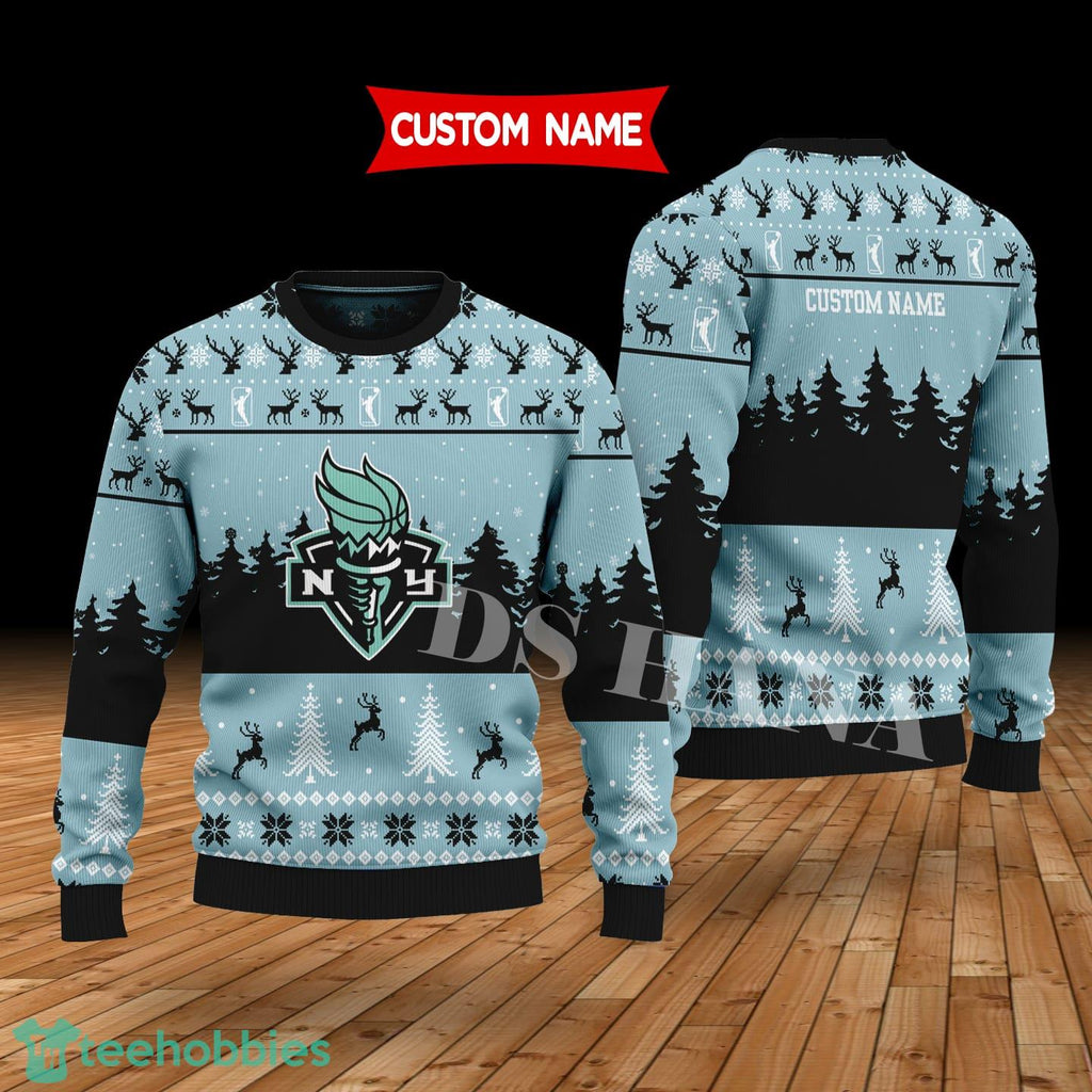 New York Liberty Custom Name Merry Xmas Sweater For Soccer Sport Team’s Fans Sweater