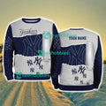 New York Yankees MLB Sporty Color Custom Name Christmas Ugly Sweater Gift For Fans