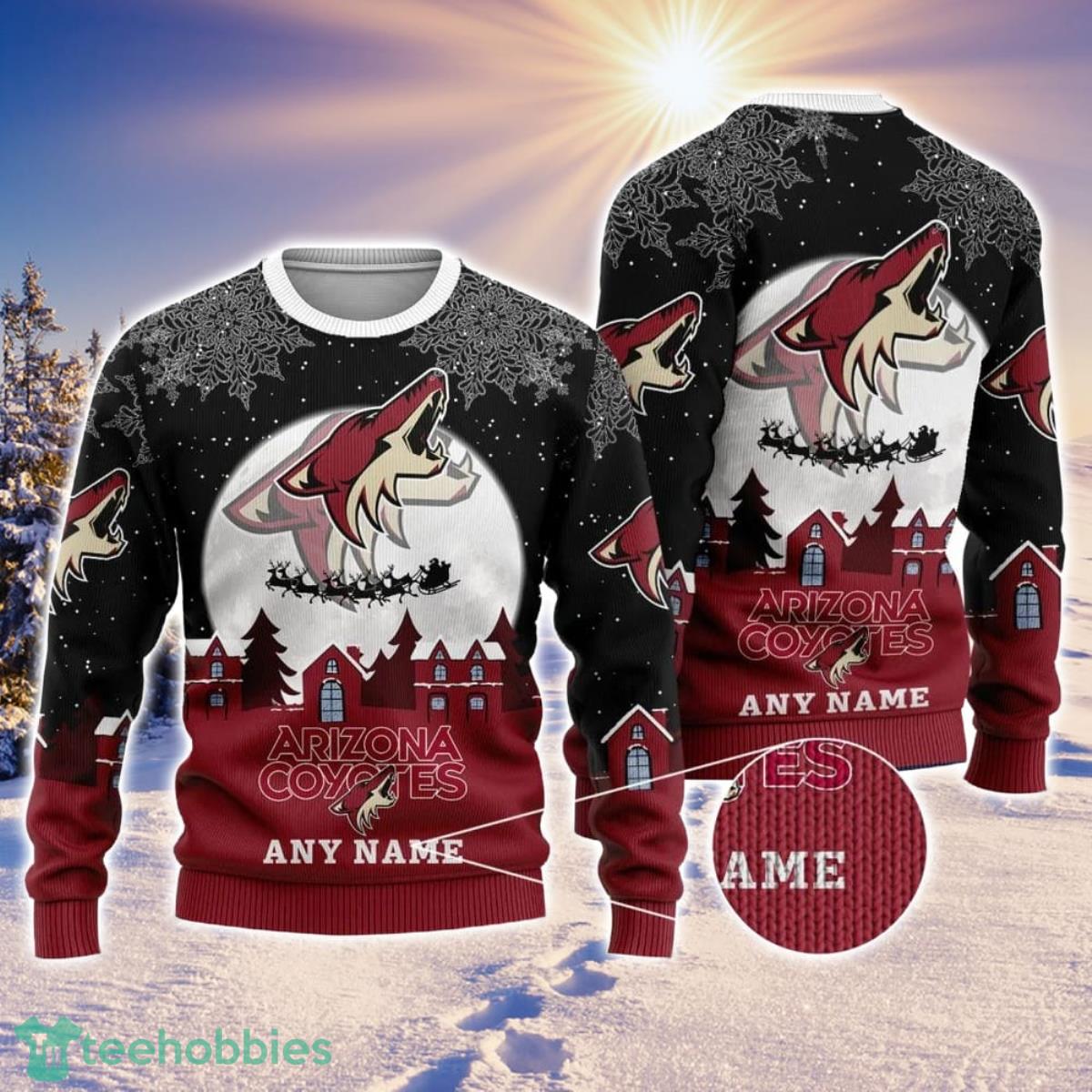 NHL Arizona Coyotes Personalized Name Ugly Christmas Sweater Christmas Gift For Sport Fans