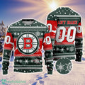 NHL Boston Bruins Personalized Name ANd Number 3D Sweater For Christmas Holiday Personalized Gift