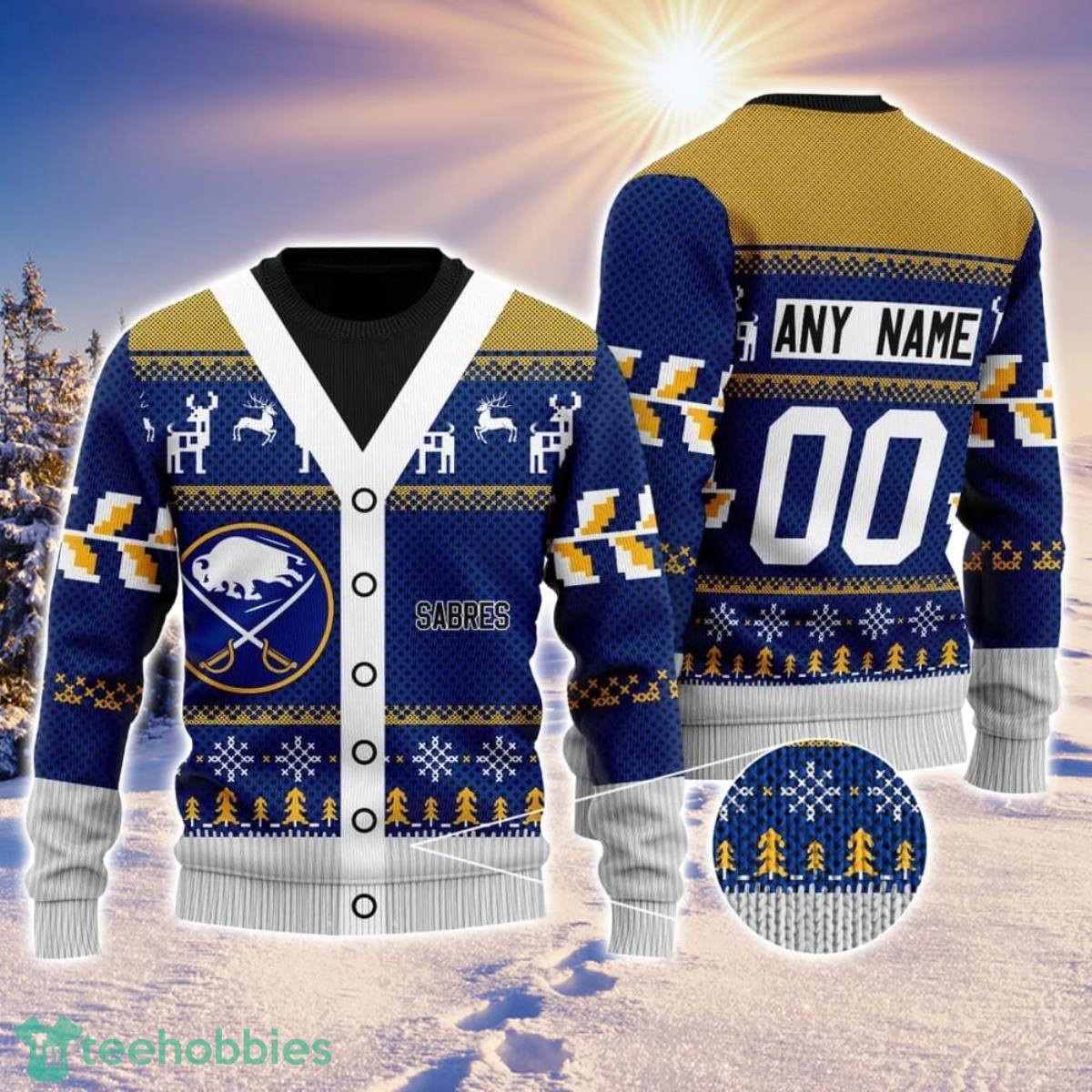 NHL Buffalo Sabres Personalized Name And Number All Over Print 3D Ugly Christmas Sweater Christmas Gift