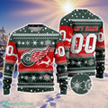 NHL Detroit Red Wings Personalized Name And Number 3D Sweater For Christmas Holiday Personalized Gift