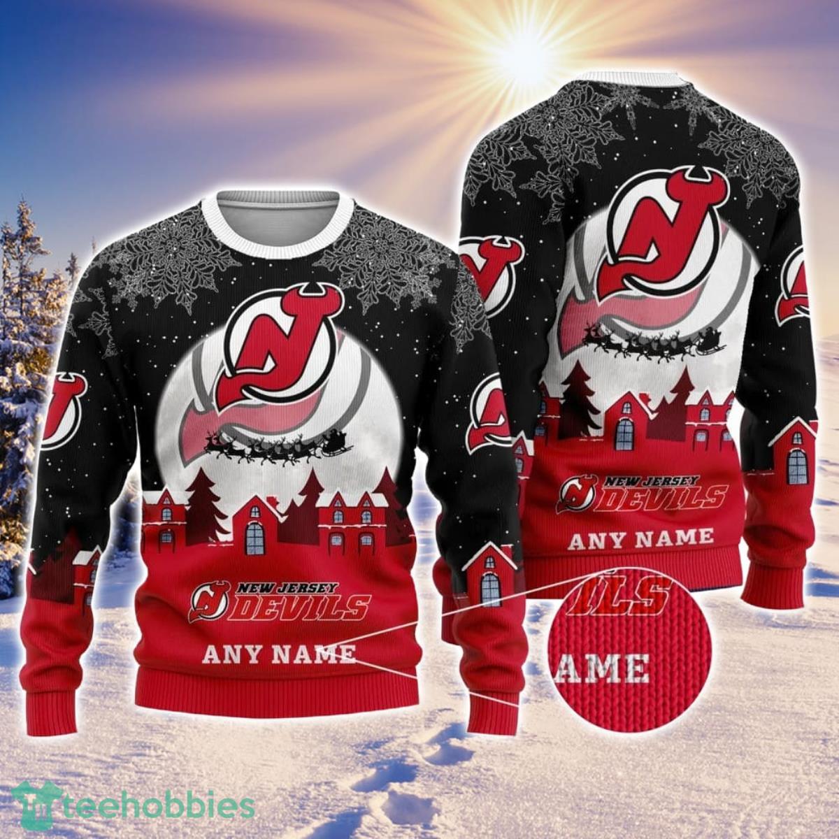 NHL New Jersey Devils Personalized Name Ugly Christmas Sweater Christmas Gift For Sport Fans