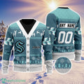 NHL Seattle Kraken Personalized Name And Number All Over Print 3D Ugly Christmas Sweater Christmas Gift