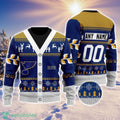 NHL St. Louis Blues Personalized Name And Number All Over Print 3D Ugly Christmas Sweater Christmas Gift