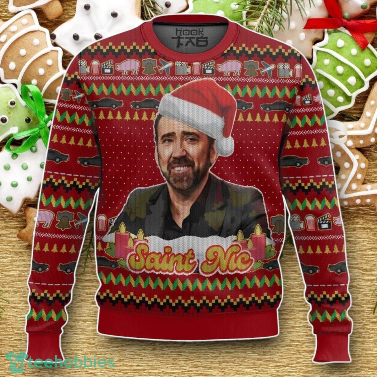 Nicolas Cage, Jolly Old Saint Nic, Christmas Ugly Sweater Luxurious Gift For Loved Ones
