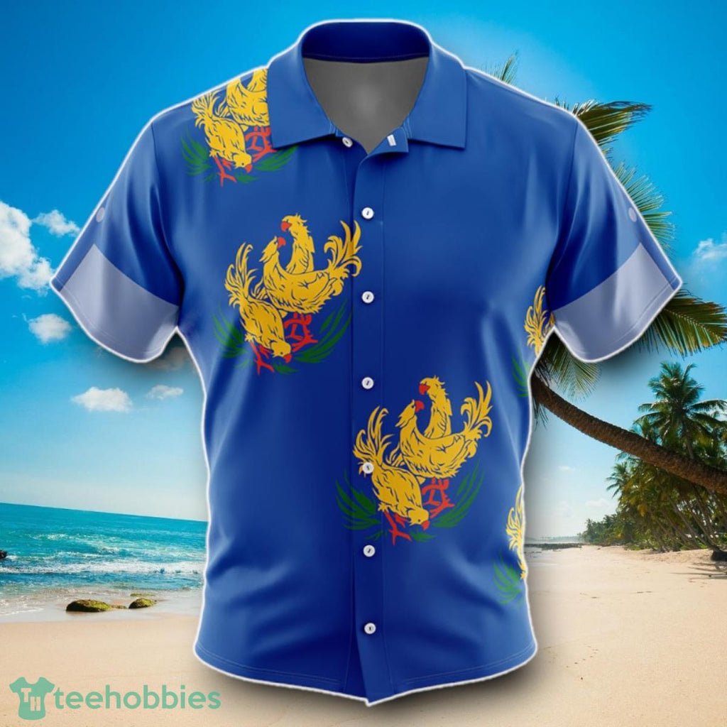 Ocean Chocobo Final Fantasy Men’s Short Sleeve Button Up Hawaiian Shirt Impressive Gift